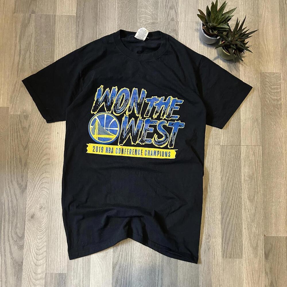 Golden State Warriors Nba Tee Sml Black Western Champs Graphic T-Shirt Festival